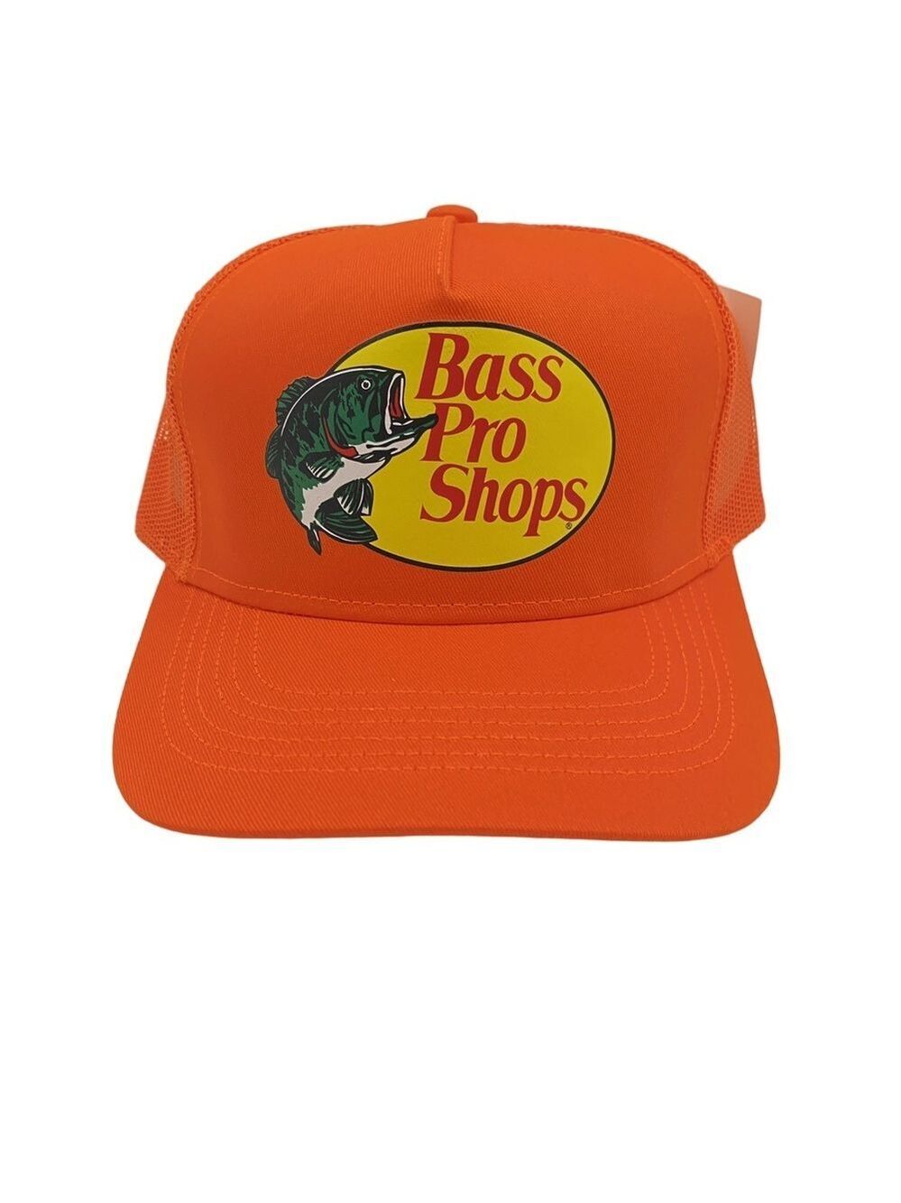 Bass Pro Shops Trucker Hat Mesh Cap - Adjustable Snapback Orange OS